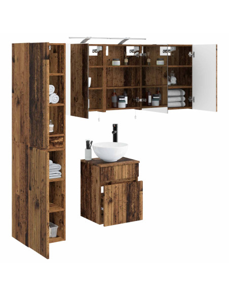 Set di Armadi da Bagno 5 pcs Legno antico 40 x 10,5 x 60,5 cm