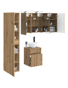 Set di Armadi da Bagno 5 pcs Rovere Artigianale 2
