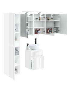 Set di Armadi da Bagno 5 pcs Bianco 43 x 16 x 62,5 cm 2