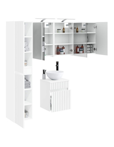 Set di Armadi da Bagno 5 pcs Bianco 43 x 16 x 62,5 cm
