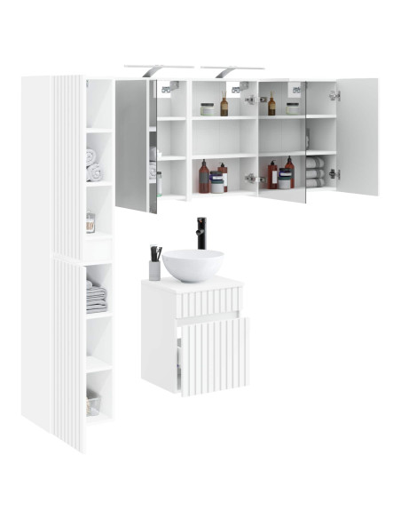 Set di Armadi da Bagno 5 pcs Bianco 43 x 16 x 62,5 cm