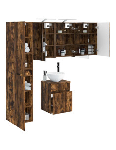Set di Armadi da Bagno 5 pcs Rovere Fumo 43 x 16 x 62,5 cm 2