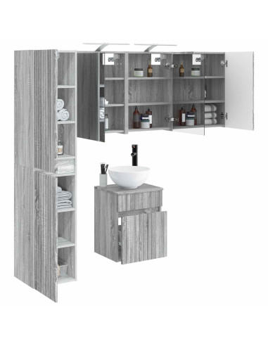 Set di Armadi da Bagno 5 pcs Sonoma grigio 43 x 16 x 62,5 cm
