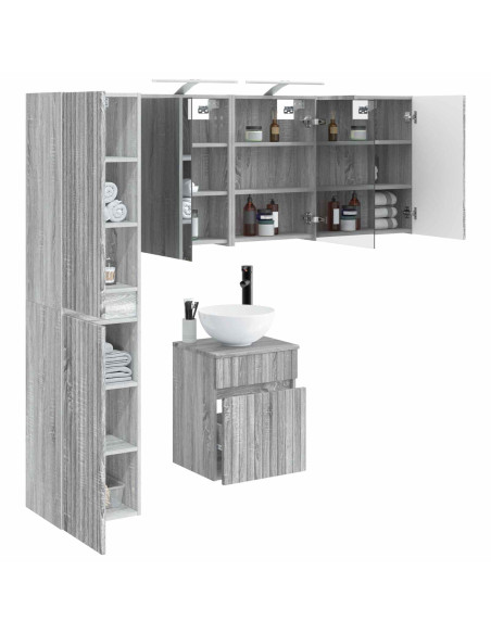 Set di Armadi da Bagno 5 pcs Sonoma grigio 43 x 16 x 62,5 cm