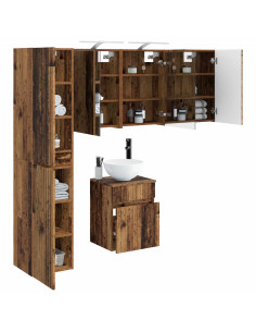 Set di Armadi da Bagno 5 pcs Legno antico 43 x 16 x 62,5 cm 2