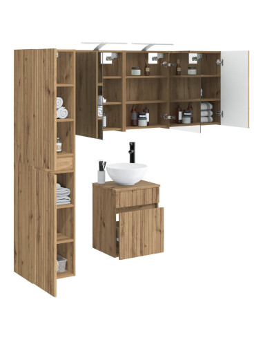 Set di Armadi da Bagno 5 pcs Rovere Artigianale