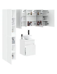 Set di Armadi da Bagno 5 pcs Bianco 43 x 11,5 x 60,5 cm 2