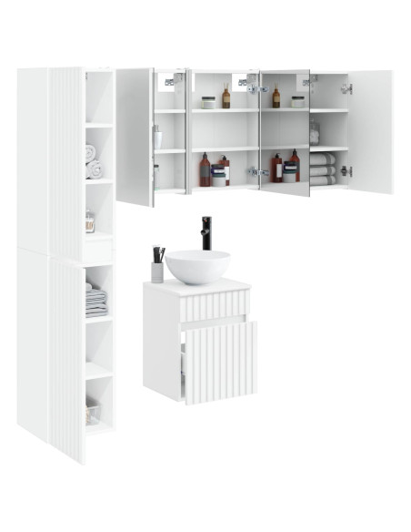 Set di Armadi da Bagno 5 pcs Bianco 43 x 11,5 x 60,5 cm
