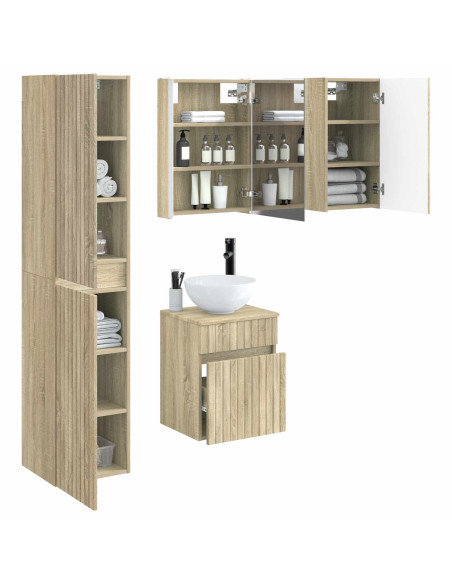 Set di Armadi da Bagno 5 pcs Rovere Sonoma 43 x 11,5 x 60,5 cm