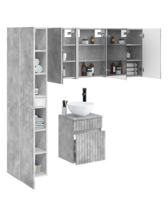 Set di Armadi da Bagno 5 pcs Grigio Cemento 43 x 11,5 x 60,5 cm 2