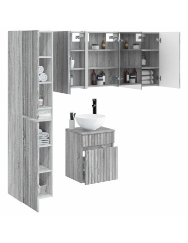 Set di Armadi da Bagno 5 pcs Sonoma grigio 43 x 11,5 x 60,5 cm