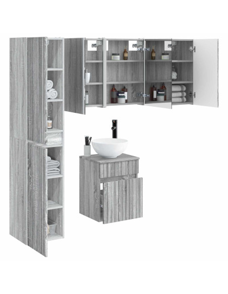 Set di Armadi da Bagno 5 pcs Sonoma grigio 43 x 11,5 x 60,5 cm