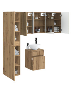 Set di Armadi da Bagno 5 pcs Rovere Artigianale 2