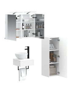 Set di Armadi da Bagno 4 pcs Bianco 40 x 10,5 x 60,5 cm 2
