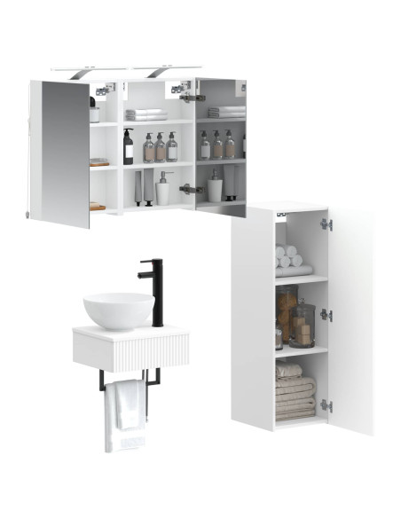 Set di Armadi da Bagno 4 pcs Bianco 40 x 10,5 x 60,5 cm