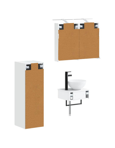 Set di Armadi da Bagno 4 pcs Bianco 40 x 10,5 x 60,5 cm