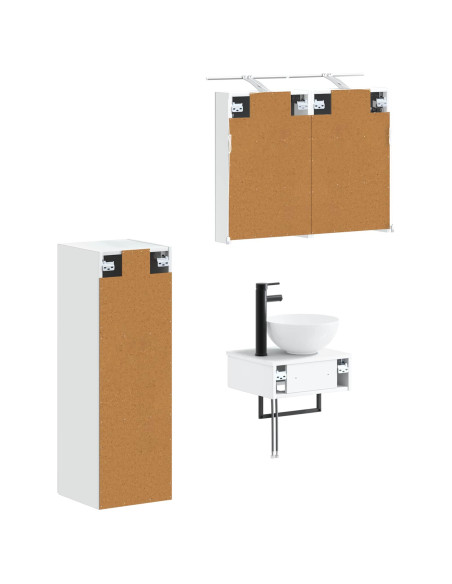 Set di Armadi da Bagno 4 pcs Bianco 40 x 10,5 x 60,5 cm