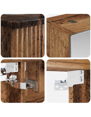 Set di Armadi da Bagno 4 pcs Legno antico 40 x 10,5 x 60,5 cm