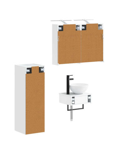 Set di Armadi da Bagno 4 pcs Bianco 43 x 16 x 62,5 cm