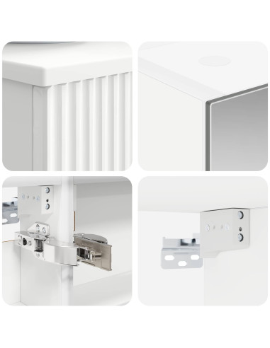 Set di Armadi da Bagno 4 pcs Bianco 43 x 16 x 62,5 cm