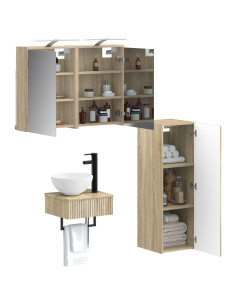 Set di Armadi da Bagno 4 pcs Rovere Sonoma 43 x 16 x 62,5 cm 2