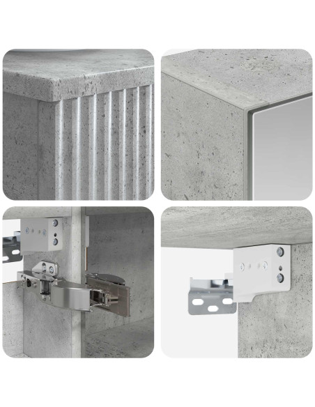 Set di Armadi da Bagno 4 pcs Grigio Cemento 43 x 16 x 62,5 cm