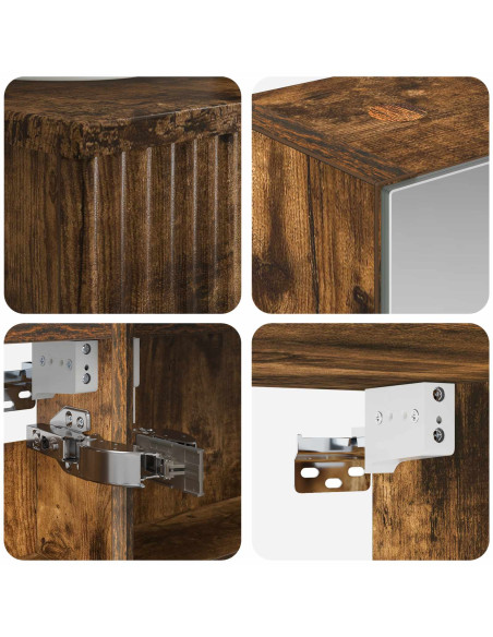 Set di Armadi da Bagno 4 pcs Rovere Fumo 43 x 16 x 62,5 cm