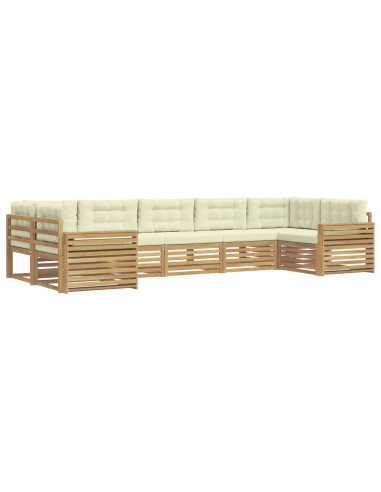 Set di divani da esterno 7 pcs Bianco e Crema
