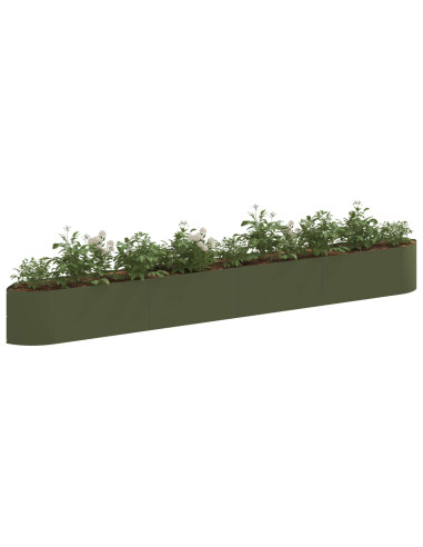 Letto rialzato da giardino Verde Oliva 380 x 40 x 40 cm Acciaio