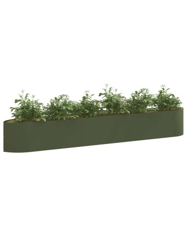 Letto rialzato da giardino Verde Oliva 300 x 40 x 40 cm Acciaio