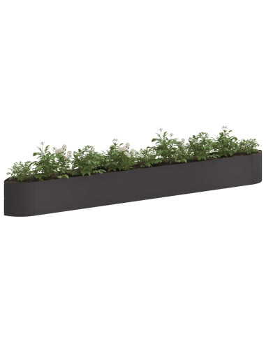 Letto rialzato da giardino Nero 380 x 40 x 40 cm Acciaio