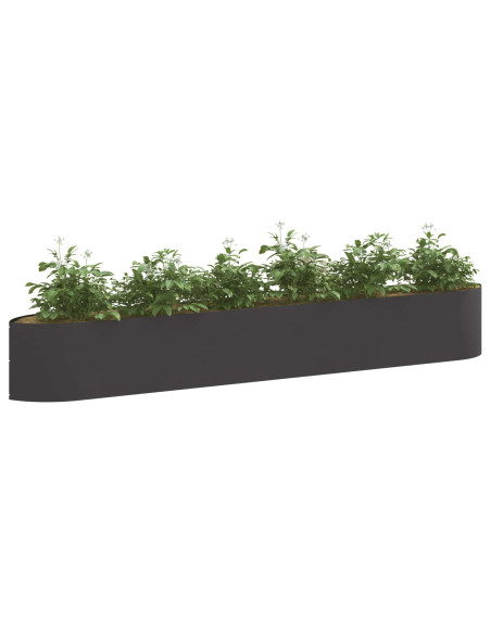 Letto rialzato da giardino Nero 300 x 40 x 40 cm Acciaio