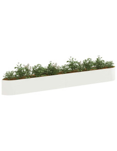 Letto rialzato da giardino Bianco 380 x 40 x 40 cm Acciaio 2