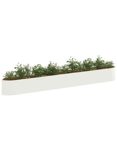 Letto rialzato da giardino Bianco 380 x 40 x 40 cm Acciaio