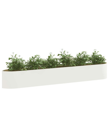 Letto rialzato da giardino Bianco 300 x 40 x 40 cm Acciaio