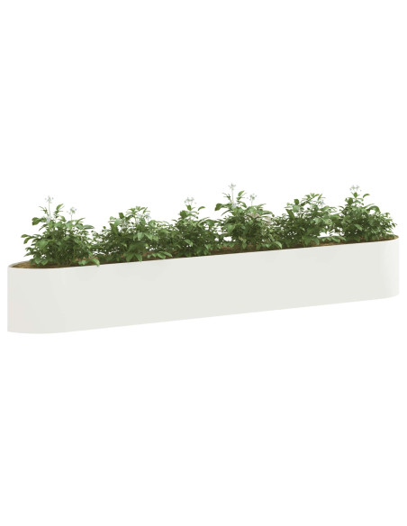 Letto rialzato da giardino Bianco 300 x 40 x 40 cm Acciaio