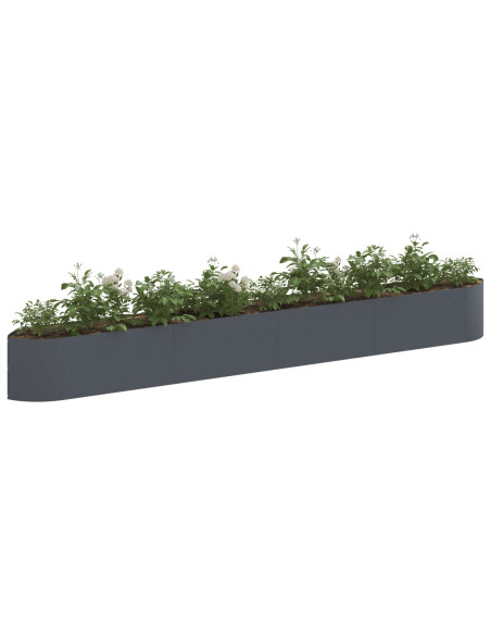 Letto rialzato da giardino Antracite 380 x 40 x 40 cm Acciaio