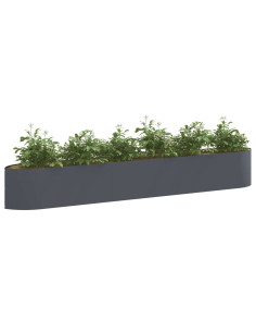 Letto rialzato da giardino Antracite 300 x 40 x 40 cm Acciaio 2