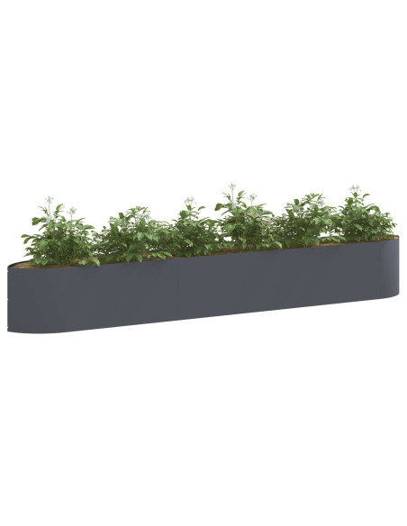 Letto rialzato da giardino Antracite 300 x 40 x 40 cm Acciaio