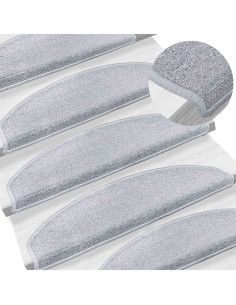 Tappetini per scale autoadesivi 15 pcs Grigio Chiaro 2