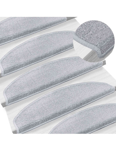 Tappetini per scale autoadesivi 15 pcs Grigio Chiaro