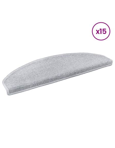 Tappetini per scale autoadesivi 15 pcs Grigio Chiaro