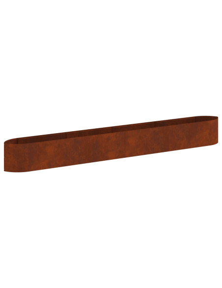 Letto rialzato da giardino Acciaio Corten 380 x 40 x 40 cm