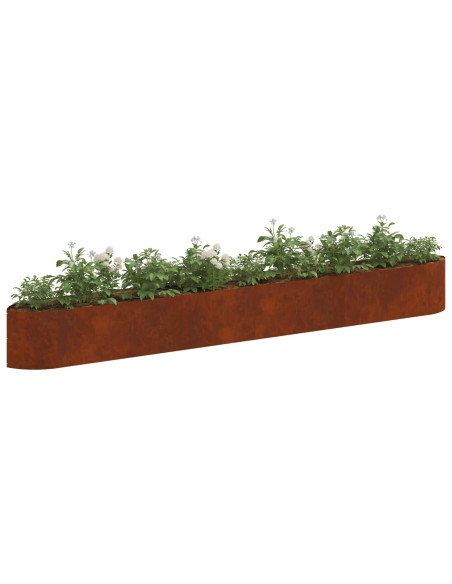 Letto rialzato da giardino Acciaio Corten 380 x 40 x 40 cm
