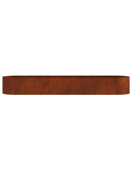 Letto rialzato da giardino Acciaio Corten 300 x 40 x 40 cm