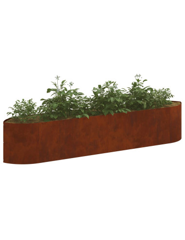 Letto rialzato da giardino Acciaio Corten 220 x 40 x 40 cm