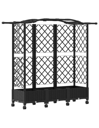 Letto Rialzato con Griglia e Tetto Nero 163 x 40 x 129 cm PP