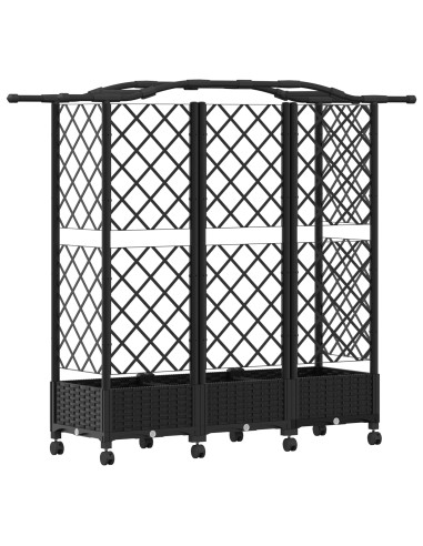 Letto Rialzato con Griglia e Tetto Nero 163 x 40 x 129 cm PP