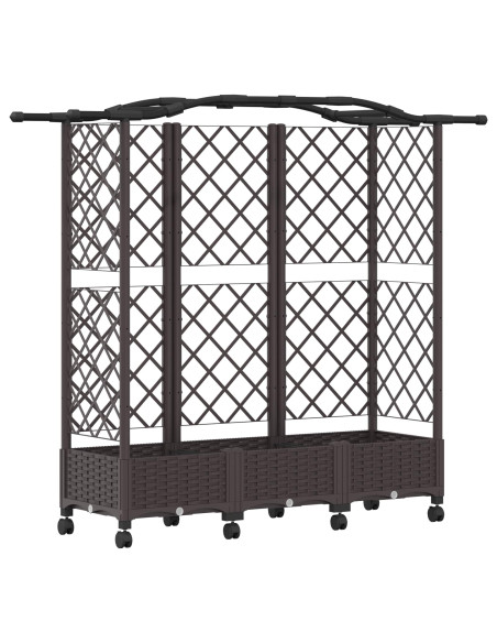 Letto Rialzato con Griglia e Tetto Marrone 163 x 40 x 129 cm PP