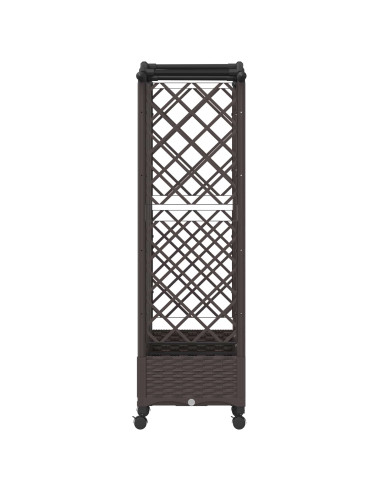 Letto Rialzato con Griglia e Tetto Marrone 163 x 40 x 129 cm PP